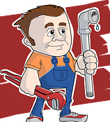 Graphic image of a plumber