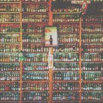 Cabinet full of bottles of soda